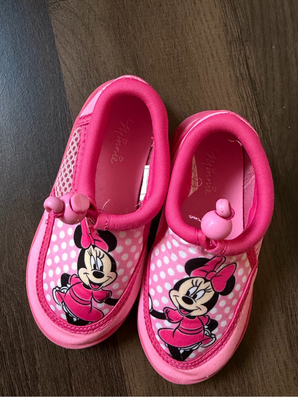 Disney Minnie Mouse Girls Water Shoes Aqua Swim Shoes Pink Size 7/8